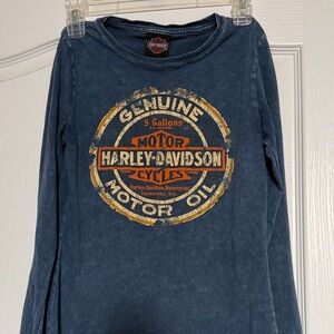 Harley-Davidson Blue Long Sleeve with Vintage Logo